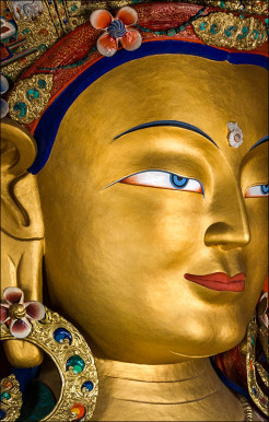 Detail from a giant statue of Buddha.