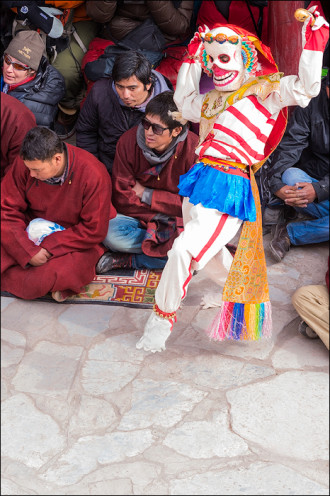 Masked dancers performing.