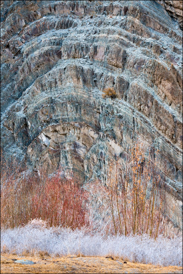 Layers of beautiful patterns and textures on the mountain.